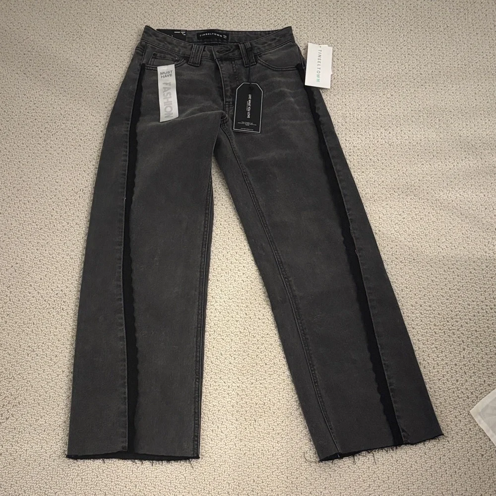 Charcoal Junior’s Straight Jeans Mid Rise Baggy - Picture 1 of 12